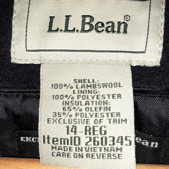 LLBEAN Wool Pea Coat size 14 regular - Picture 4 of 4